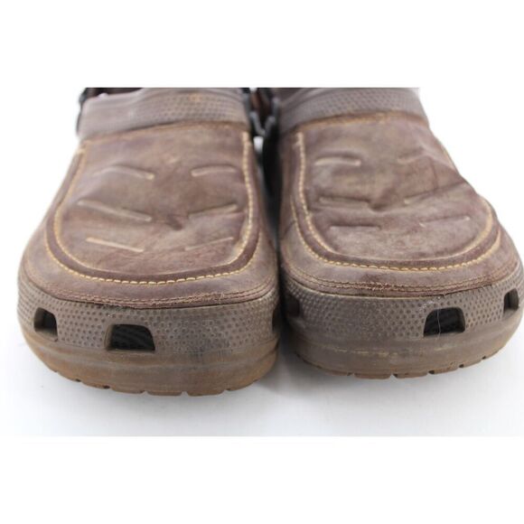 Crocs Shoes Men's 11 Brown Yukon Vista II Slingback Leather Classic Clog - Picture 5 of 11